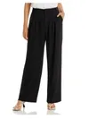 Womens Pleated Wide Leg Trouser Pants In Black