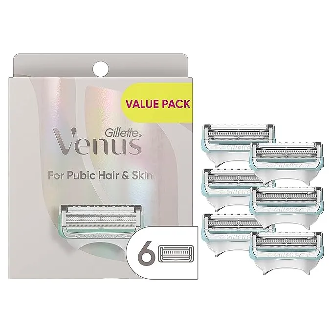 Gillette Venus Intimate Grooming Razors for Women, 6 Razor Blade Refills, Bikini Razors for Women