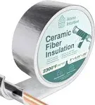 Home Intuition 3 in. x 25 ft. Ceramic Water Pipe Insulation Wrap Roll 2300F Rated Outdoor Pipe Wrap Insulation Tape (2-Pack)