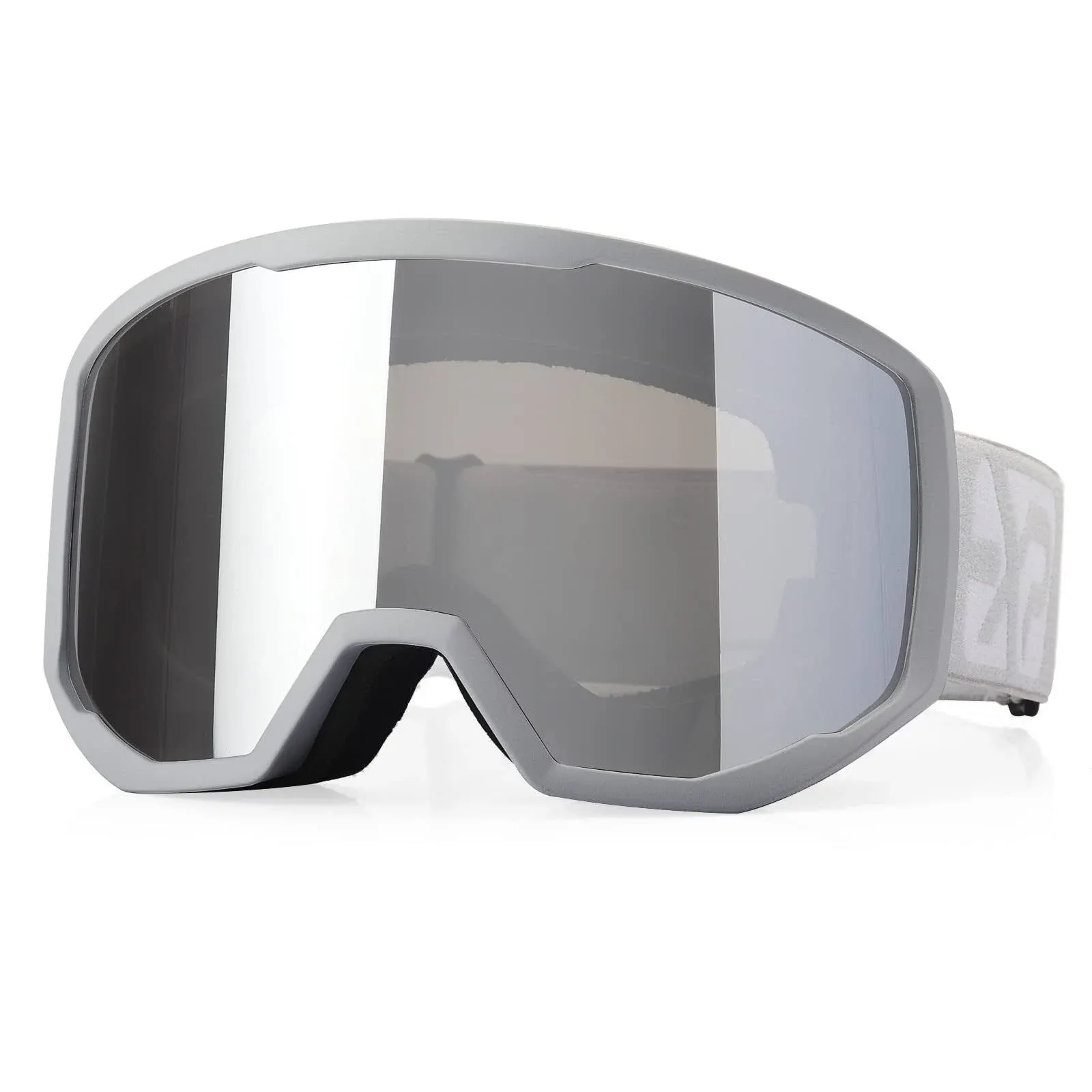 EXP VISION Ski / Snowboard Goggle Silver Mirror Lens, OTG Anti Fog (Grey...