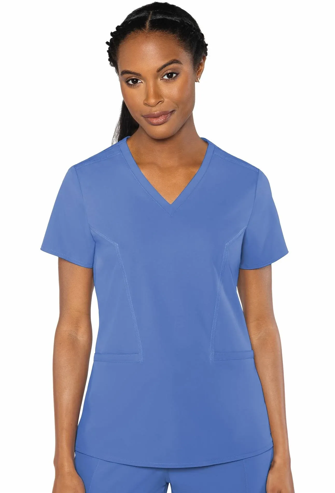 Med Couture Women's 'Peaches Collection' Double V-Neck Scrub Top