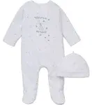 Little Me Baby 2-Piece Welcome to The World Footie and Cap Set, Newborn