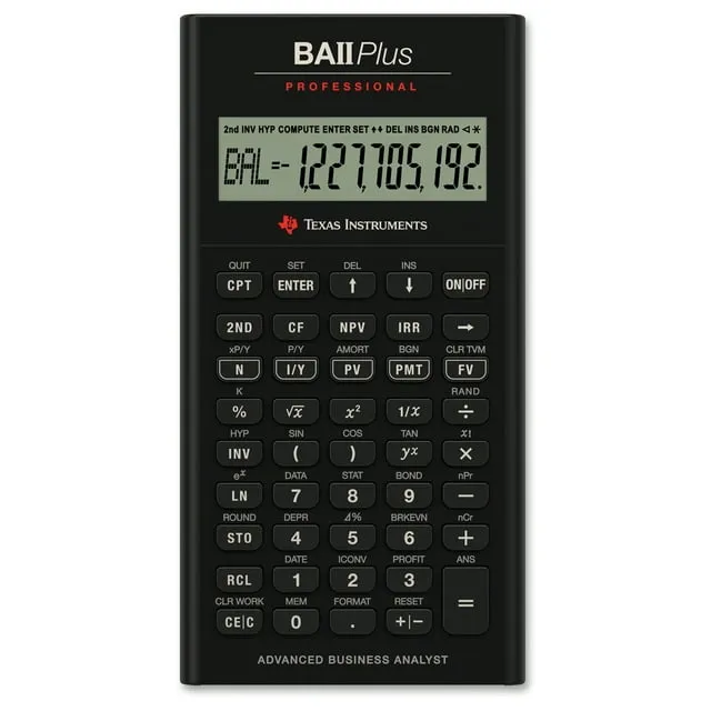 Texas Instruments Professional BA II PRO 10 Digit Financial Calculator