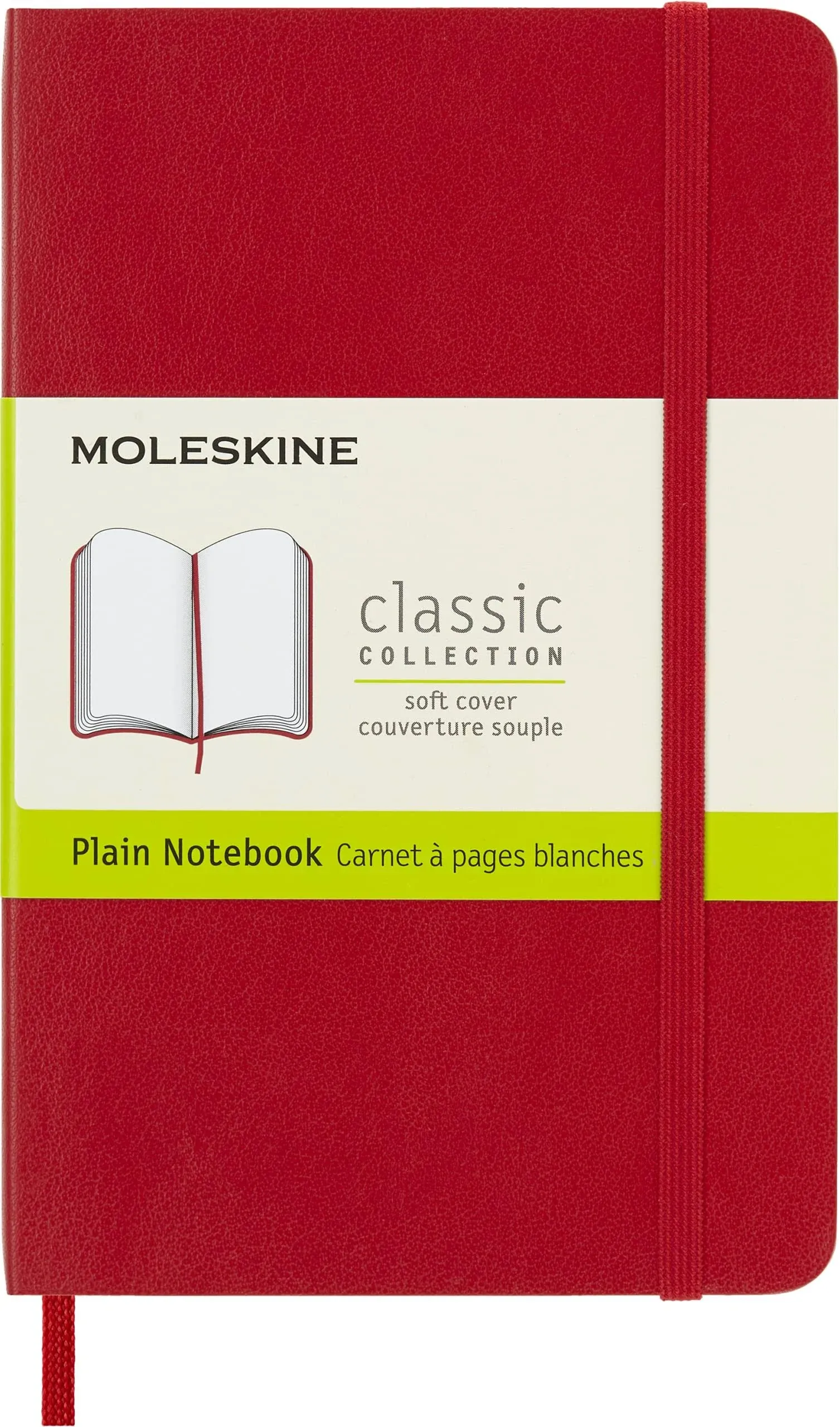 Moleskine Classic Soft Cover Pocket Notebook - Plain - Scarlet Red