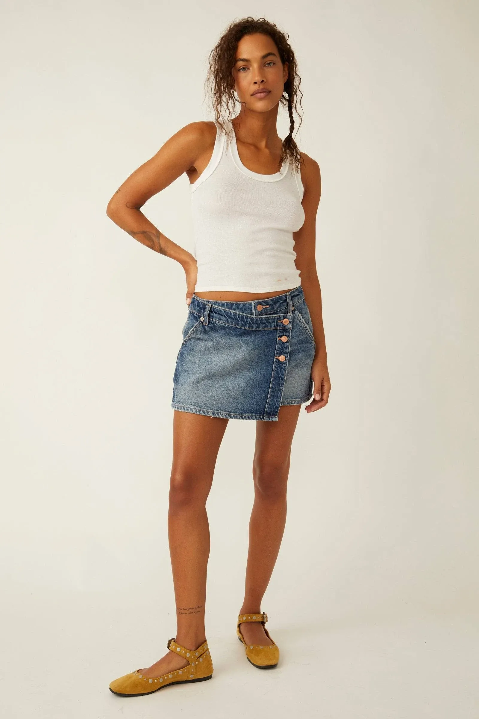 Free People Wynne Denim Skirt