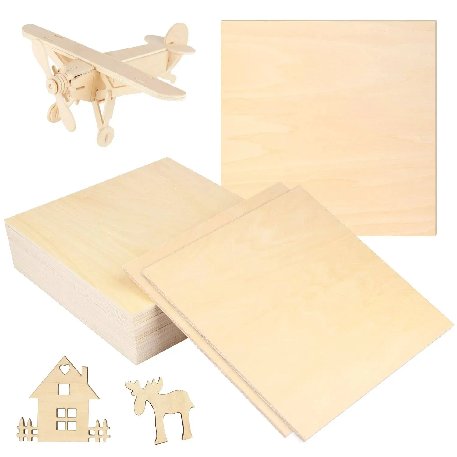 16 PCS 12 Inch Square Basswood Board, Thickness 2.6 mm, Basswood Sheets, balsa Wood Sheet,Plywood Sheets for Laser, CNC Cutting, Wood Burning,