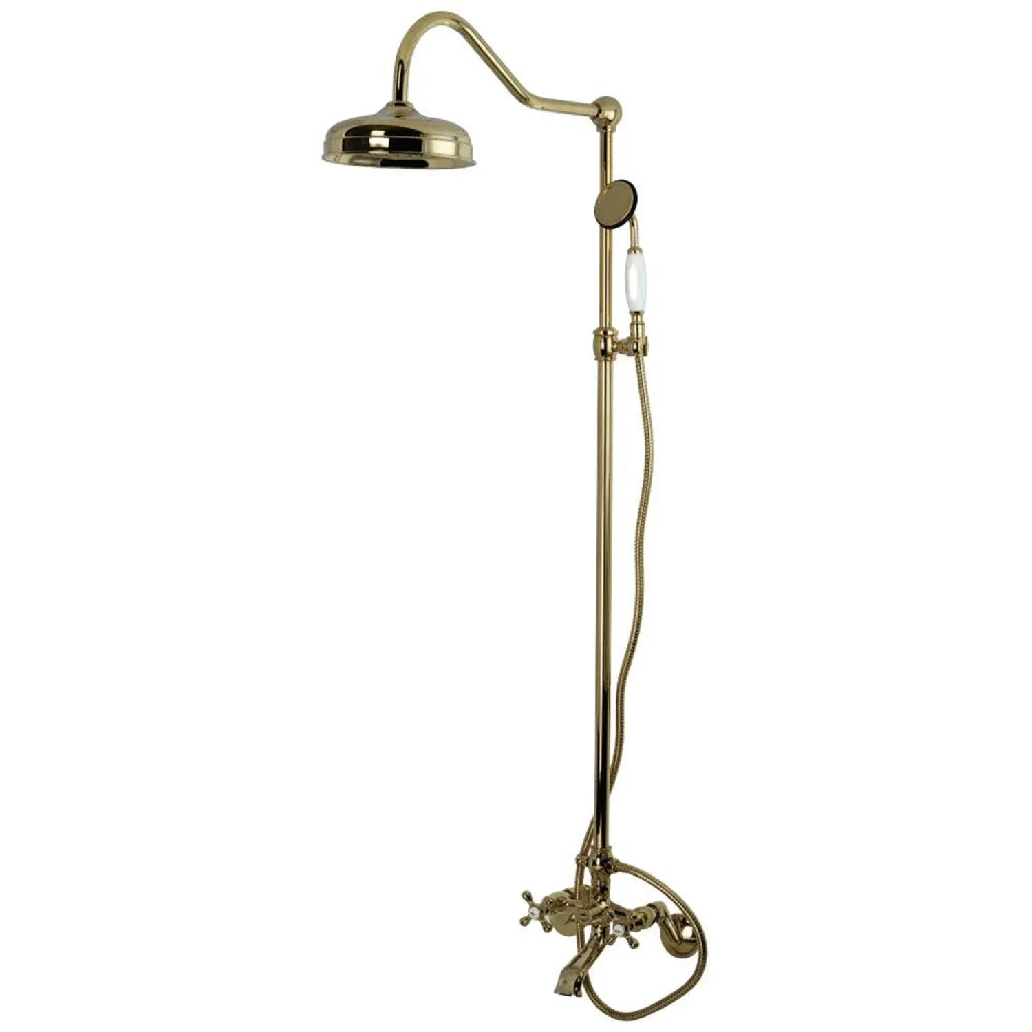 Kingston Brass CCK2662 Vintage Wall Mount Clawfoot Tub & Shower Package, Polished ...