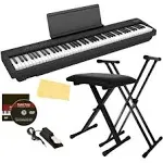 Roland FP-30X 88-Key Digital Piano - Black Bundle with Adjustable Stand, Bench, Sustain Pedal, Online Piano Lessons, Instructional DVD, and Austin