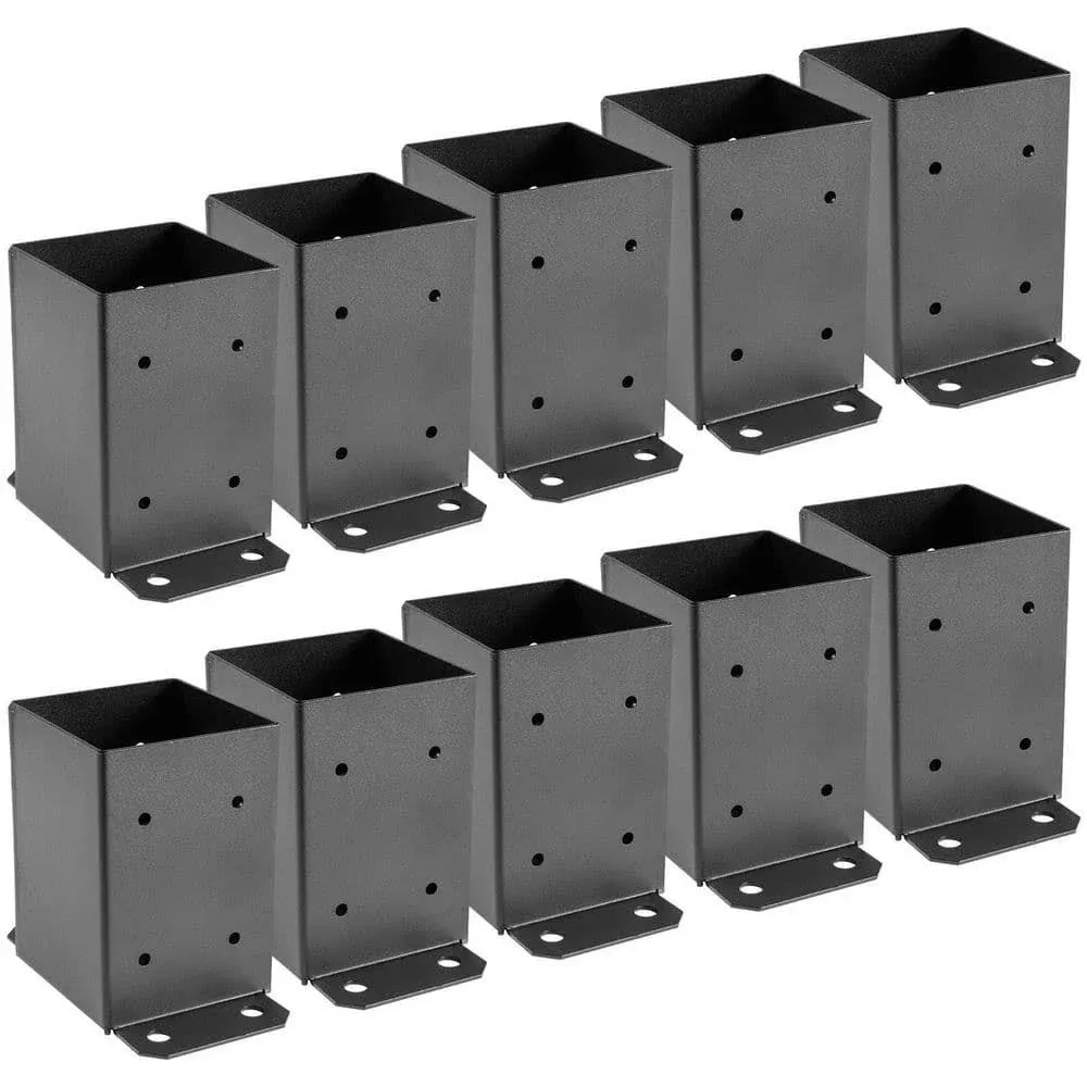 VEVOR 10 Pack 4x4 Post Base Brackets Heavy Duty Wood Post Fence Post Anchor