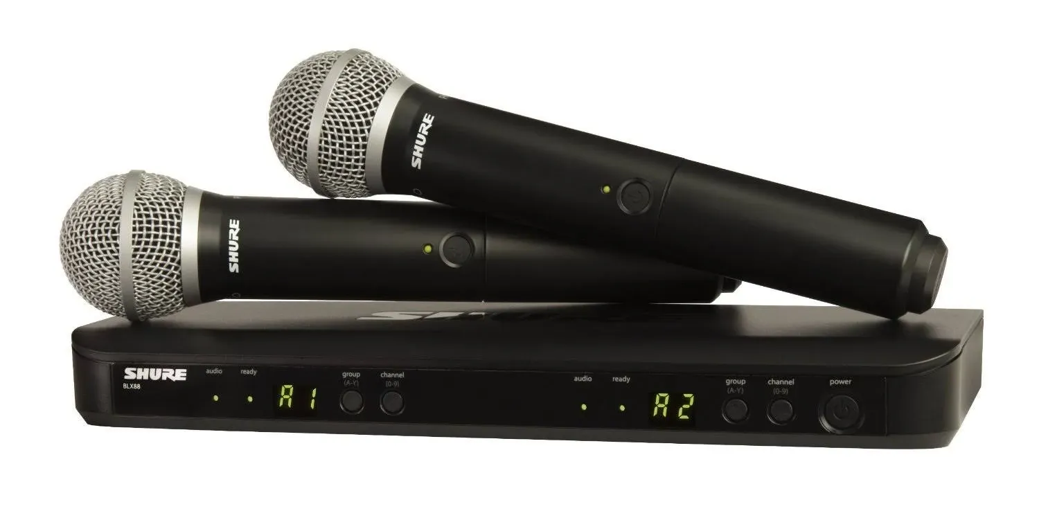 Shure BLX288/PG58 H10 Dual Handheld Wireless System, Black