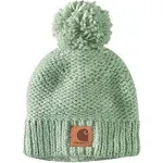 Carhartt One Size Knit Sherpa Lined  Pom Pom Beanie -  Women. Light Green