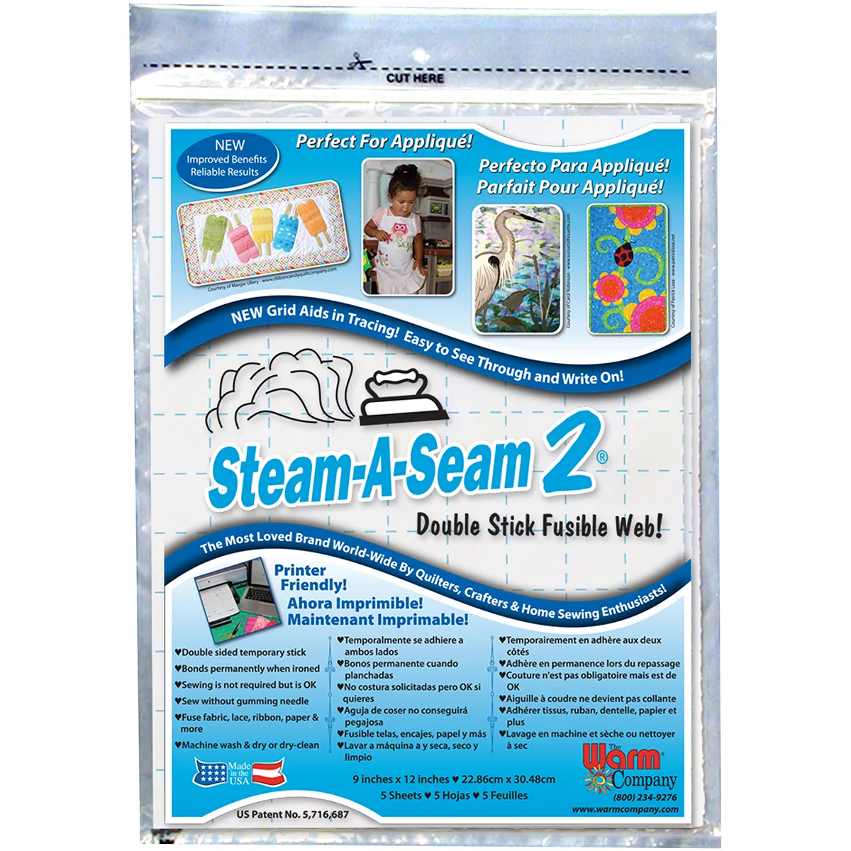 The Warm Company Steam-A-Seam 2 Fusible Web - 5 count