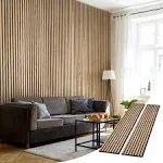 ROOMTEC Acoustic Wood Wall Panels, 94.49” x 12.6” Soundproof Wall Panels, Wood Slat Wall Panels for Wall Decor (Natural Oak)