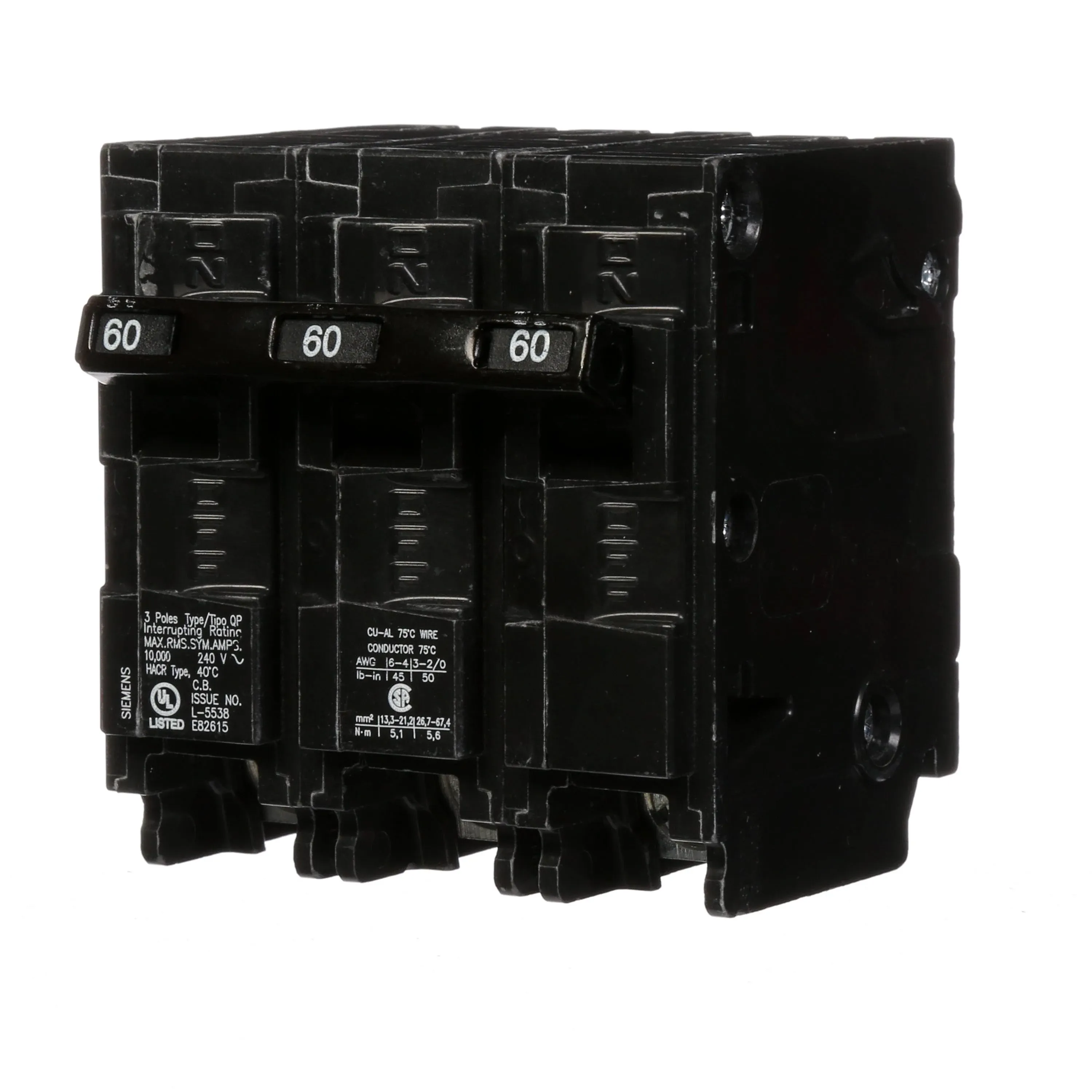 Siemens Q360 3 Pole Circuit Breaker