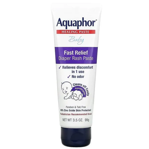 Aquaphor Baby Diaper Rash Paste, Maximum Strength 40% Zinc Oxide, Diaper Rash Cream, Diaper Rash Ointment, 3.5 oz