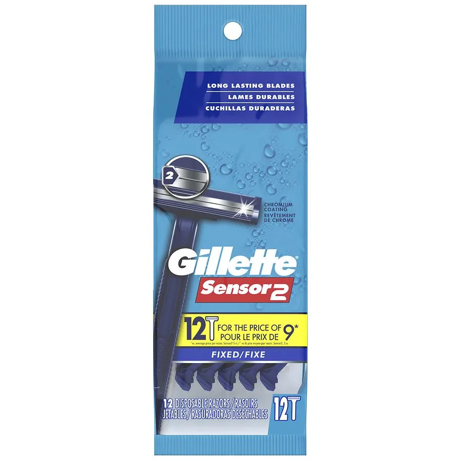 Gillette Sensor2 Disposable Razors 12 ct Pack