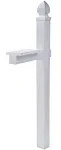 Gibraltar Whitley White PVC Traditional Mailbox Post 57 H x 6 W x 22-3/4 D in.