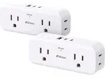 [2-Pack] Outlet Extender Multi Plug Outlet - 4AC Outlet Splitter with 3 USB Ports (2 USB C), USB Wall Charger, Power Strip No Surge Protector Cruise Essentials for Ship and Travel