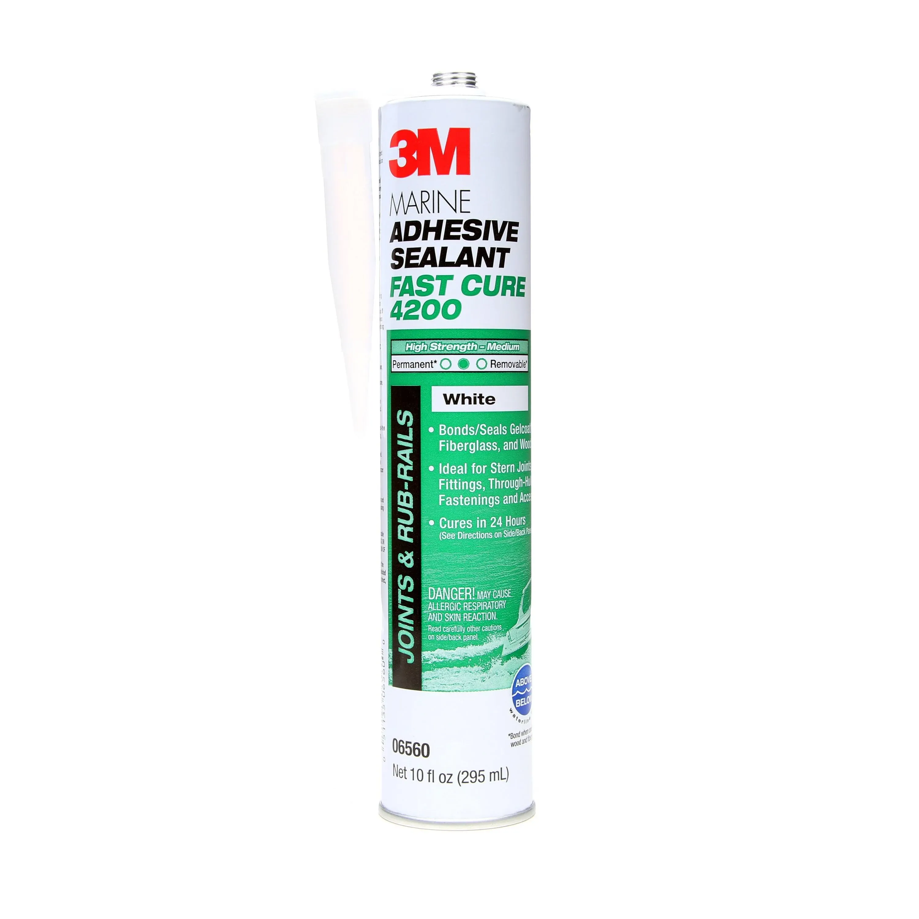 3M Marine Adhesive Sealant 4200 Fast Cure White 3 oz