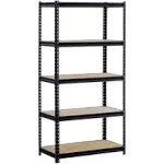 Muscle Rack Adjustable 5-Shelf Z-Beam Steel Storage Rack Shelving Unit, Silver