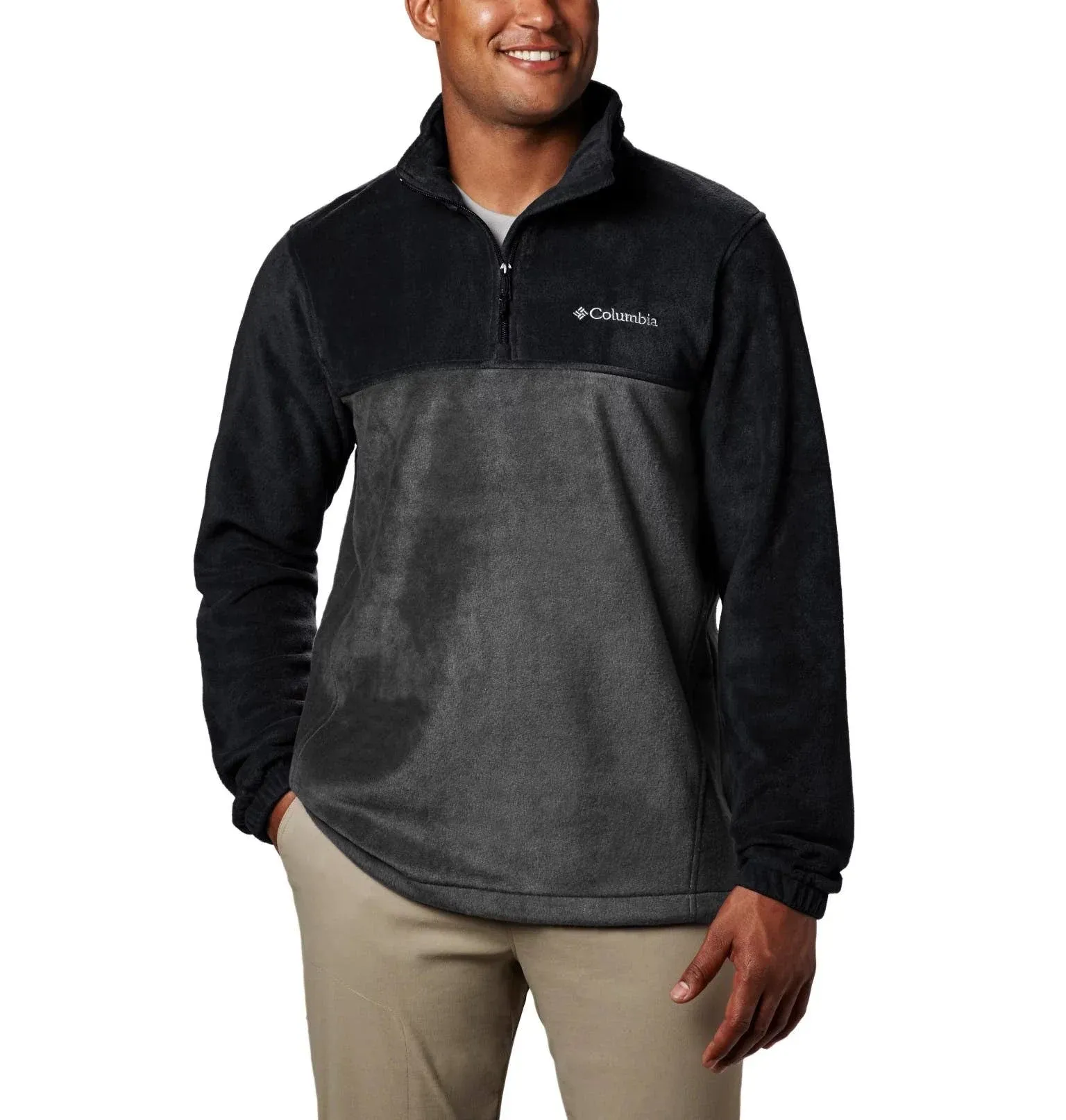 Columbia Steens Mountain Half Zip Pullover, Grey/Black, Men&#039;s 3X