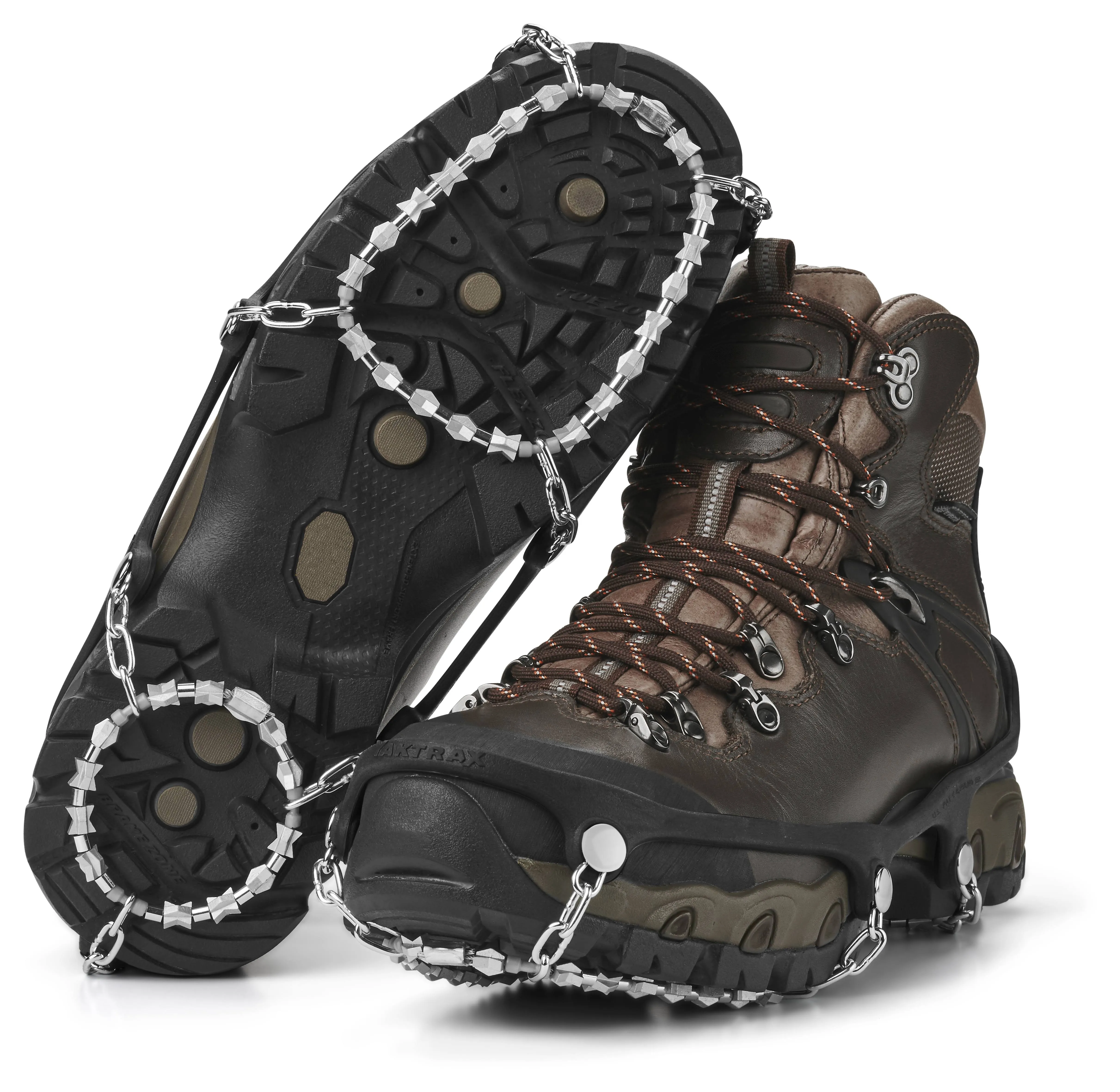 Yaktrax Diamond Grip - Full-Foot Traction on Ice, Snow, & Multi-Terrain Surfaces - Swiveling Diamond Bead Grip Points - Cold-Resistant Easy On/Off Elastic Upper Band