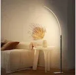 Arc Corner Floor Lamp - 3000K Warm White & 3 Brightness Presets - Curved LED Standing Lamp with Touch Switch - 63" Modern Floor Lamp for Living Room, Bedroom (Silver)