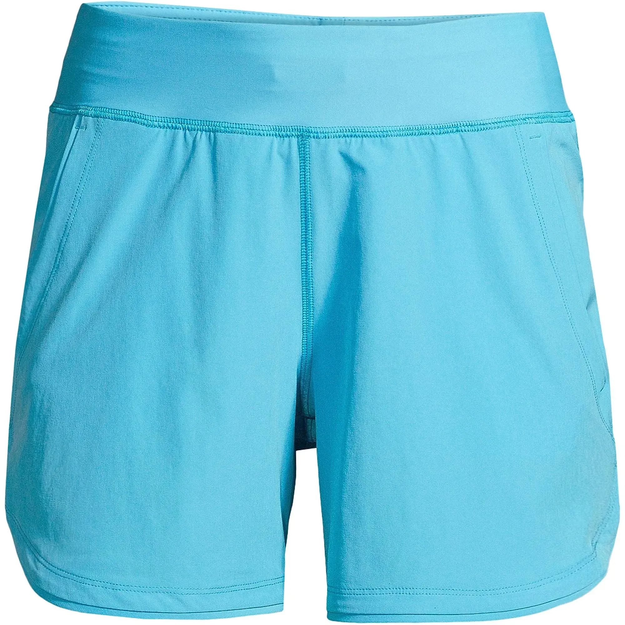 Lands' End Women's Curvy Fit 5" Quick Dry Elastic Waist Board Shorts Swim Shorts ...