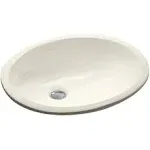 KOHLER K-2209-96 Caxton 15" X 12" Under-Mount Bathroom Sink with Clamp Assembly - Biscuit