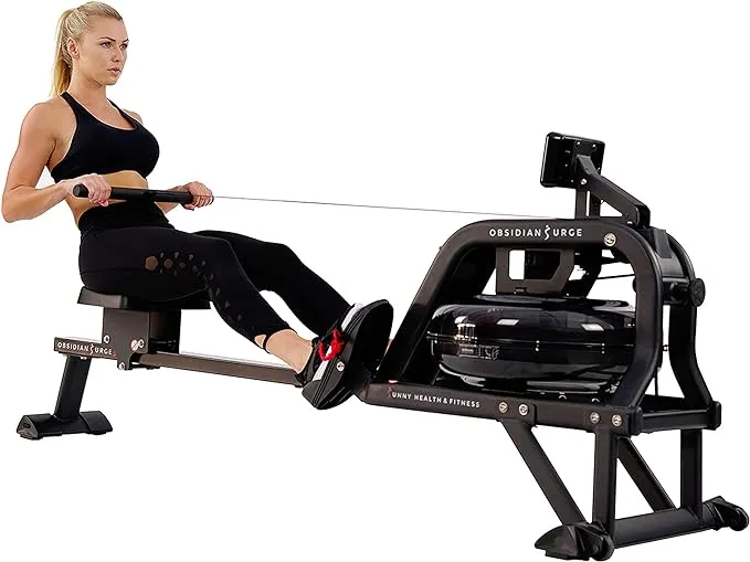 Sunny Health & Fitness Obsidian Surge Water Rowing Machine (SF-RW5713)