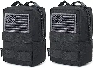 2 Pack Molle Pouches - Tactical Compact Water-Resistant EDC Pouch