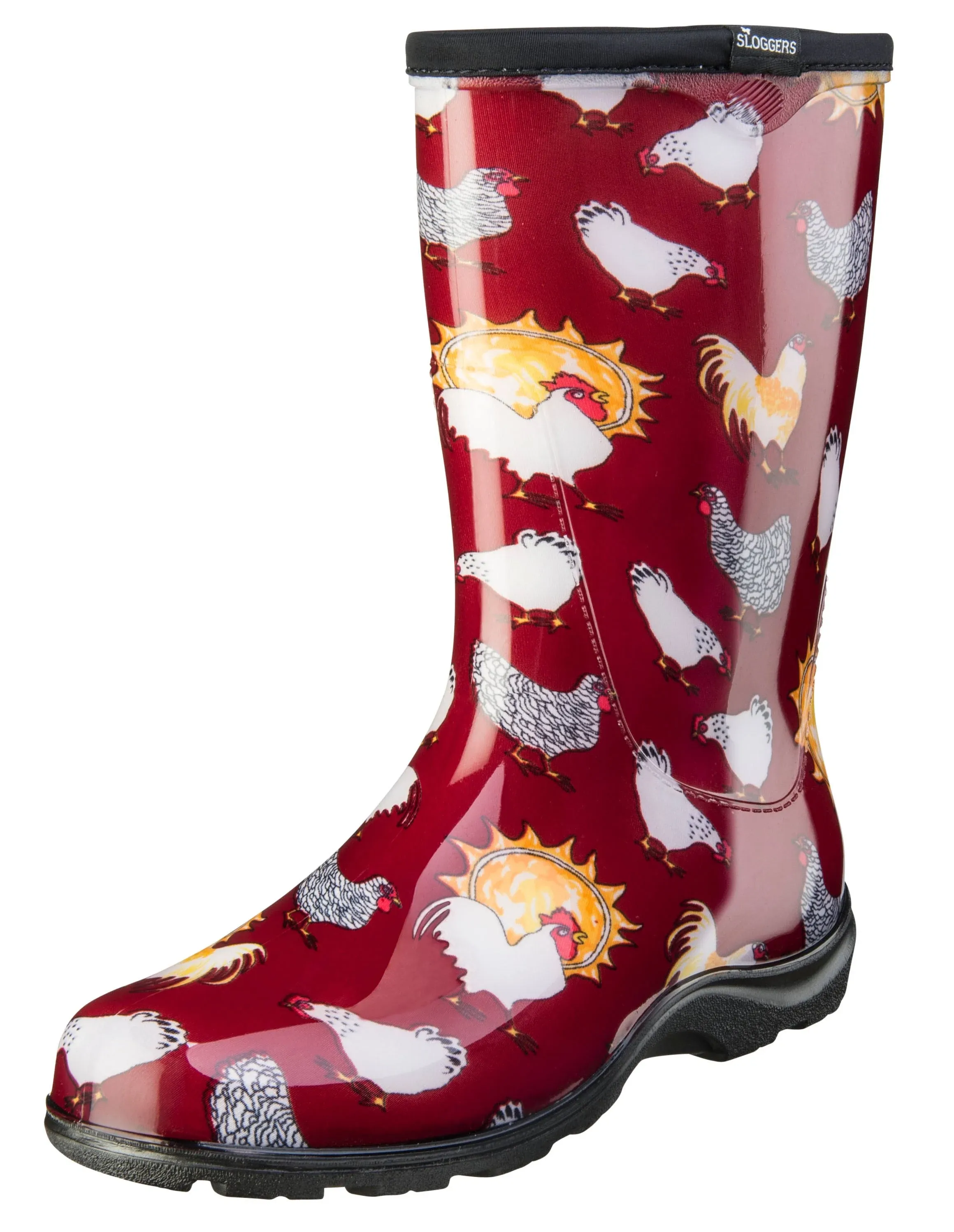 Sloggers 5016CBR-08 Rain and Garden Boots, 8 in, Chicken, Barn Red