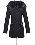 Bellivera Women Twill Parka Jacket, Winter Fashion Warm Long Hood Coat F2