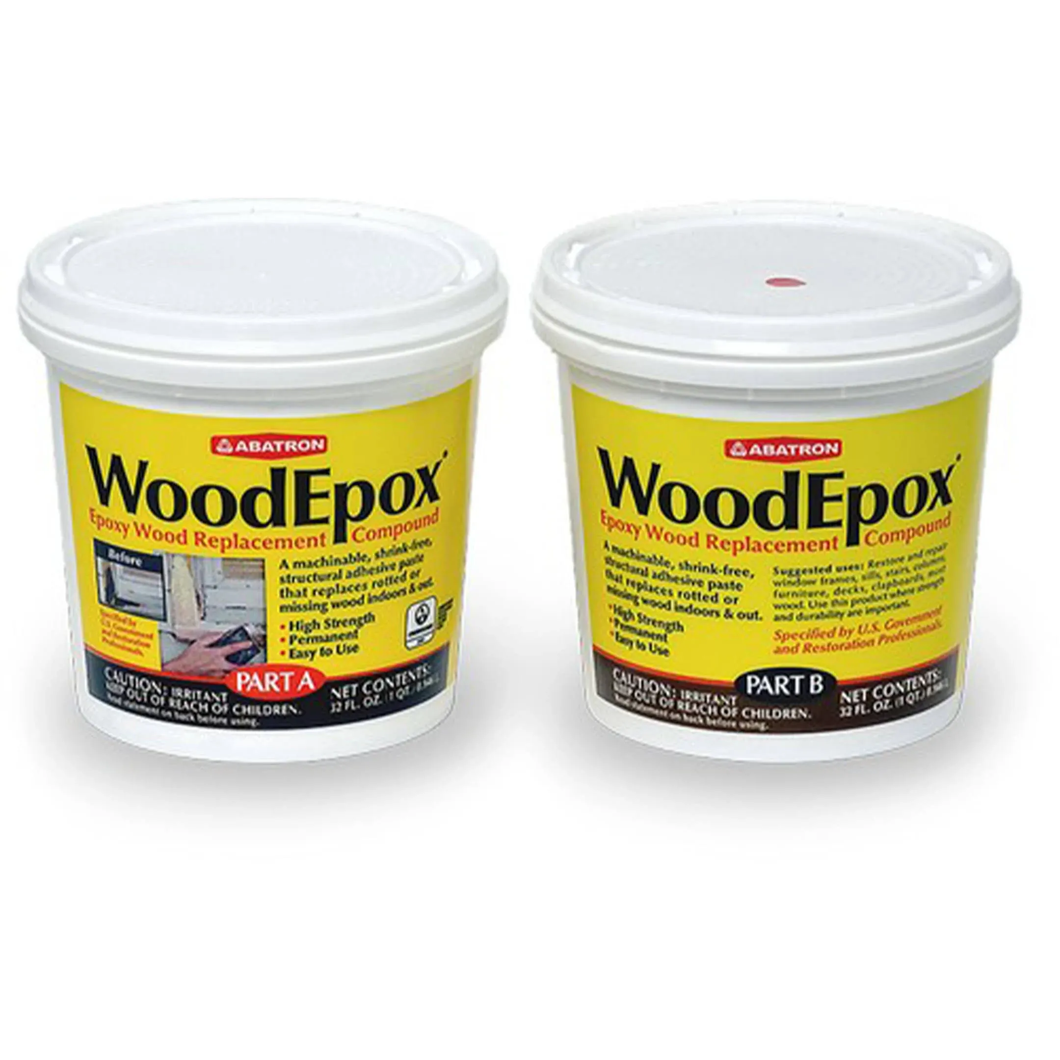 Abatron WE2QKR qt Part A + qt Part B WoodEpox Epoxy Wood Filler