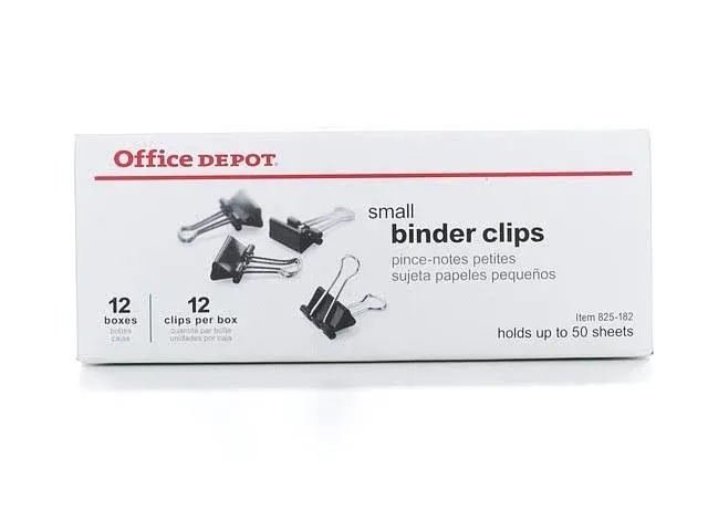 Office Depot Binder Clips, 3/4", Black - 144 pack