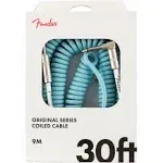 Fender 30' Original Series Coil Cable, Straight-Angle, Daphne Blue