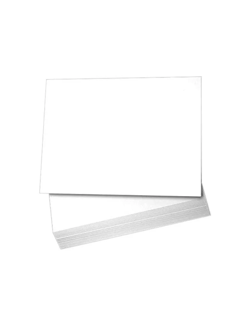 Hamilco White Cardstock Blank Index Flash Note & Post Cards - Flat 5 X 7" Thick Paper 80 lb Card Stock for Printer - (100 Pack with Envelopes)