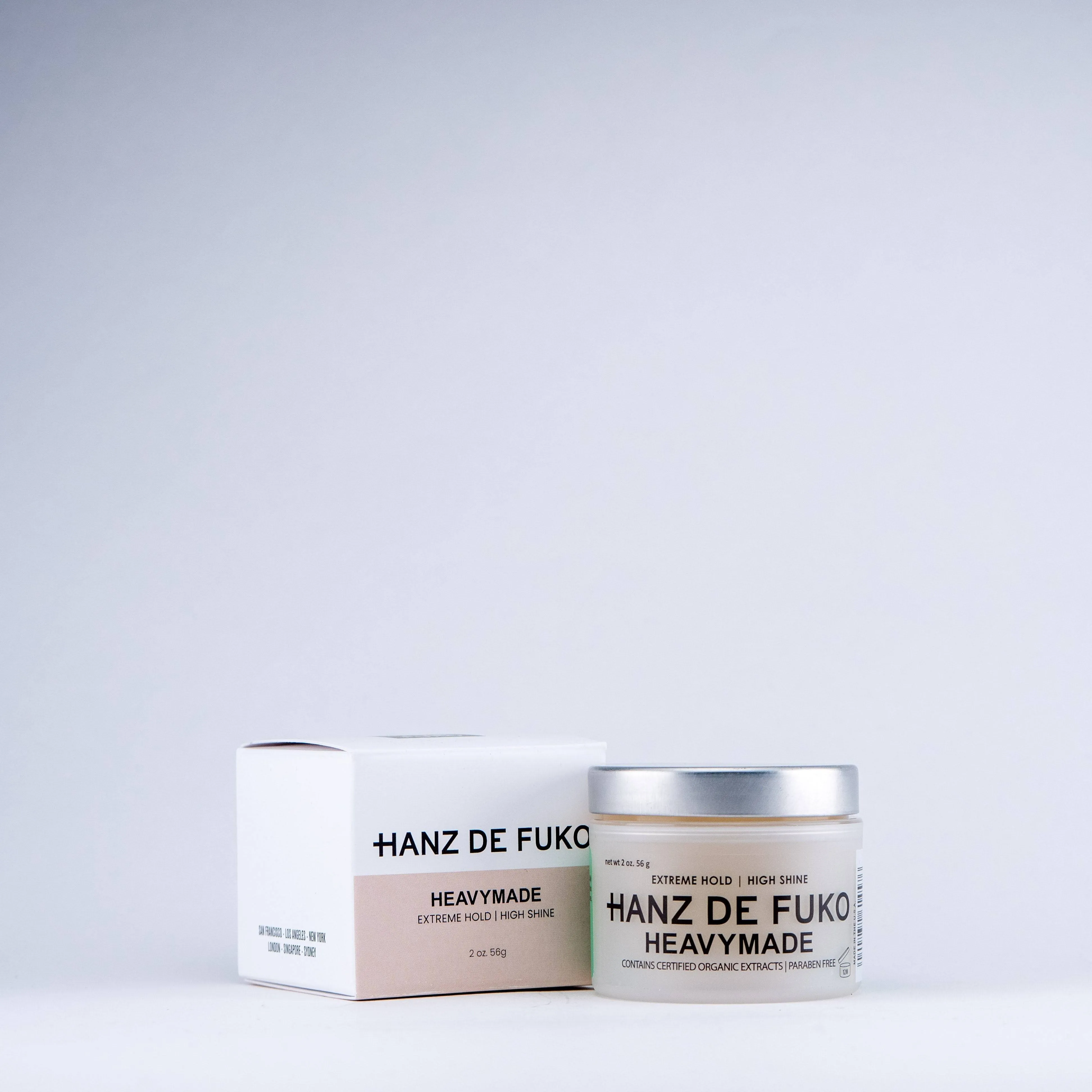 Hanz de Fuko Heavymade – Premium Men’s Hair Styling Pomade – Extreme Hold, High Shine – Vegan, Certified Organic Ingredients - 56g