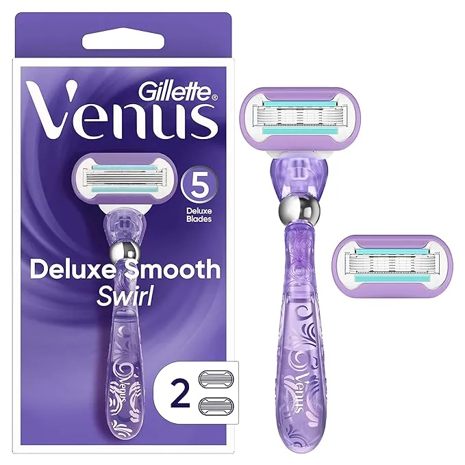 Gillette Venus Deluxe Smooth Swirl Women's Razor Handle + 2 Blade RefillsGillette Venus Deluxe Smooth Swirl Women's Razor Handle + 2 Blade Refills