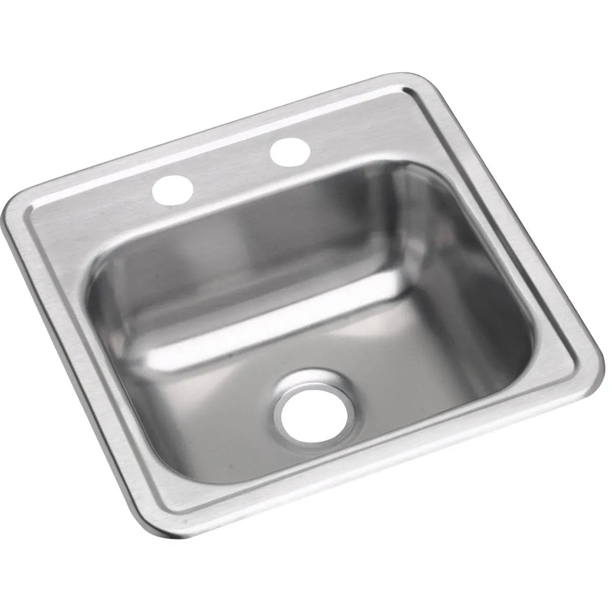 Elkay D11516 Dayton 15" Drop In Single Basin Stainless Steel Kitchen Sink - 2 Faucet Holes