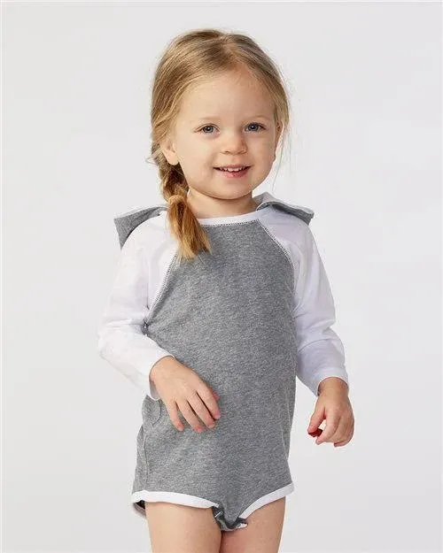 Rabbit Skins 4418 Infant Long Sleeve Fine Jersey Bodysuit With Ears