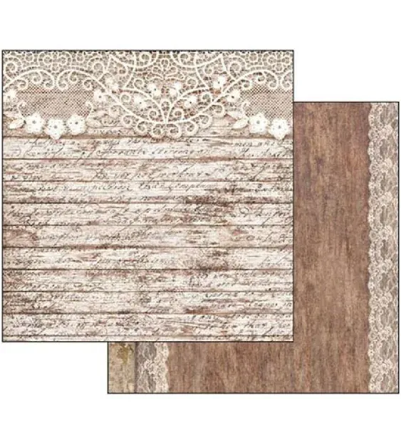 Stamperia 12&quot; Scrapbook Paper Pad - Roses, Lace and Wood