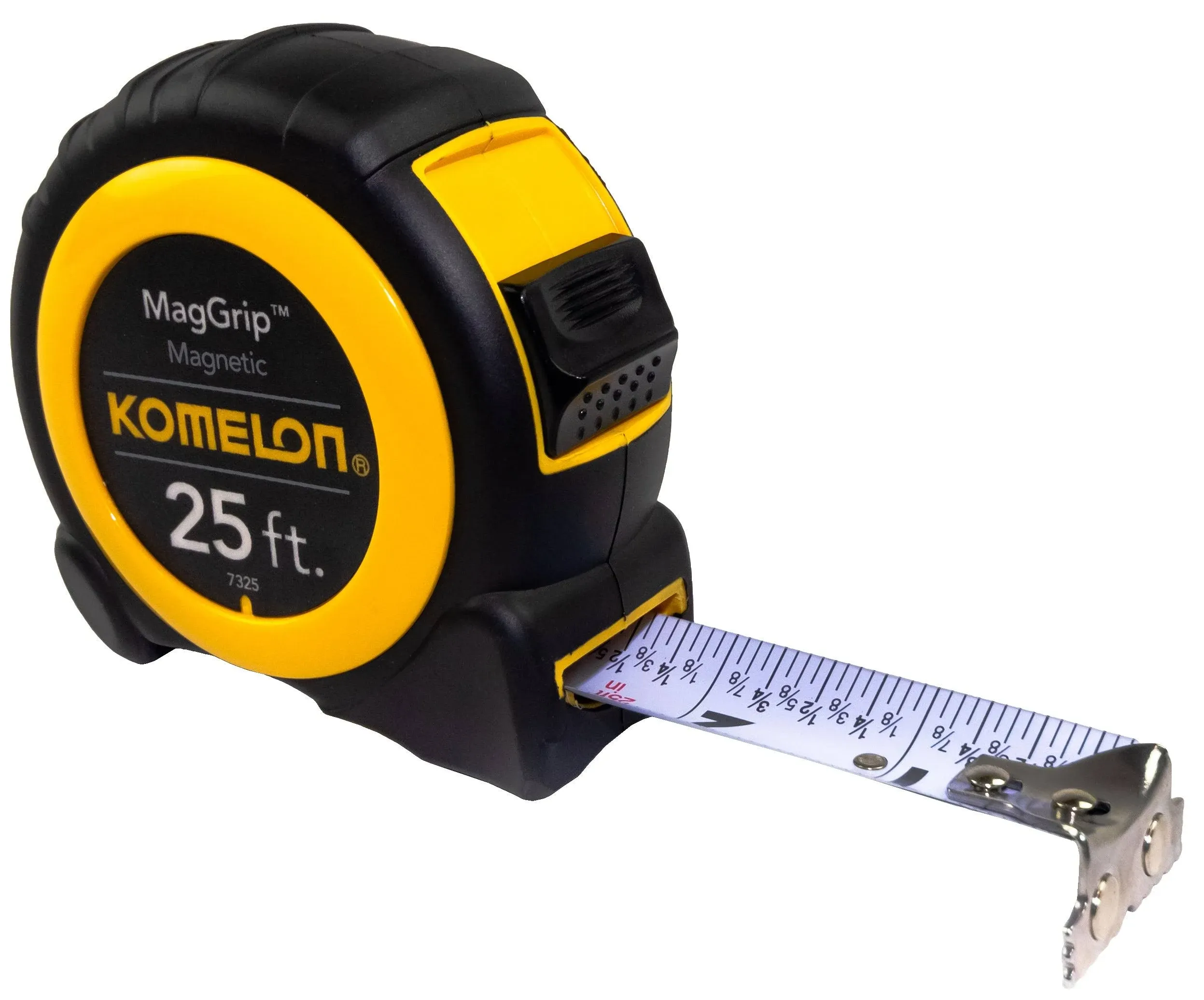 7325; 25&#039; x 1&#034; Magnetic MagGrip Tape Measure, Yellow/Black