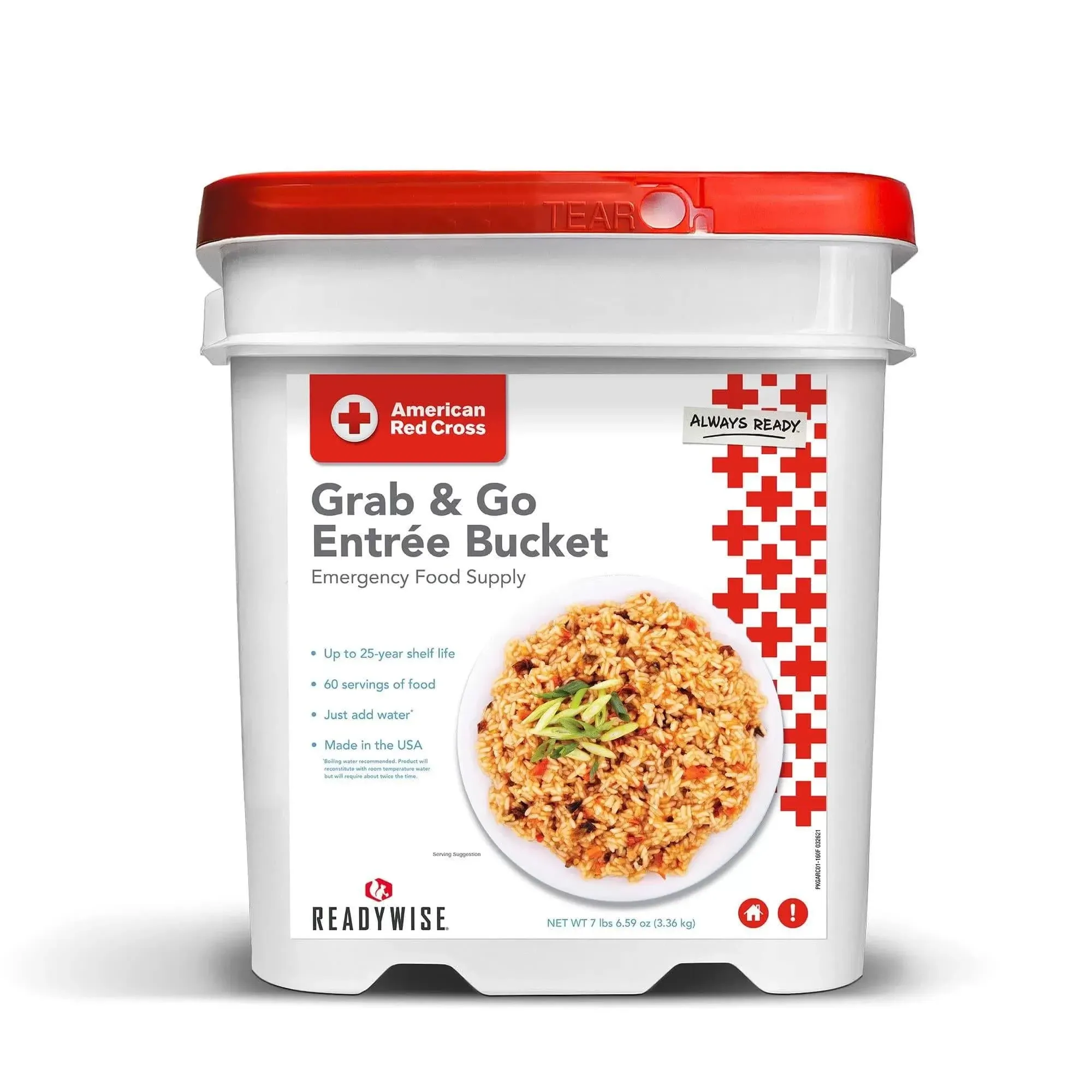 American Red Cross 60 Serving Emergency Meal Food Supply - Bucket, 60 Serving Bucket