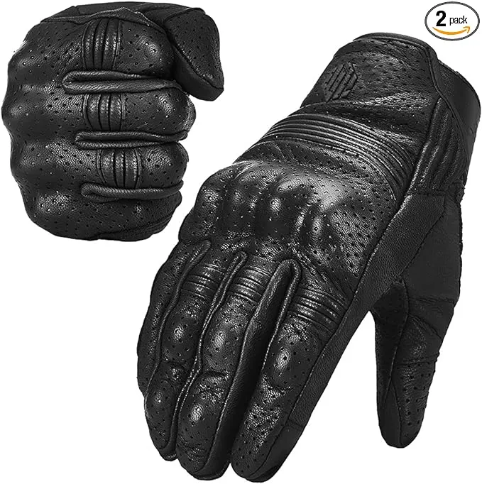 ILM Motorcycle Motorbike Power Sports Racing Gloves Touchscreen Goatskin Leather