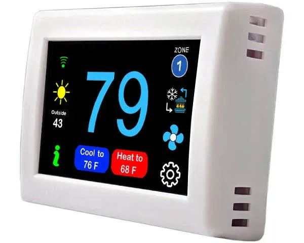 MICRO-AIR EasyTouch Digital WiFi or Bluetooth Thermostat - Programmable, RV Thermostat Compatible with Furrion for Home Heat & AC, Air Conditioner, Heat, and Reliable Household Thermostats (353 White)