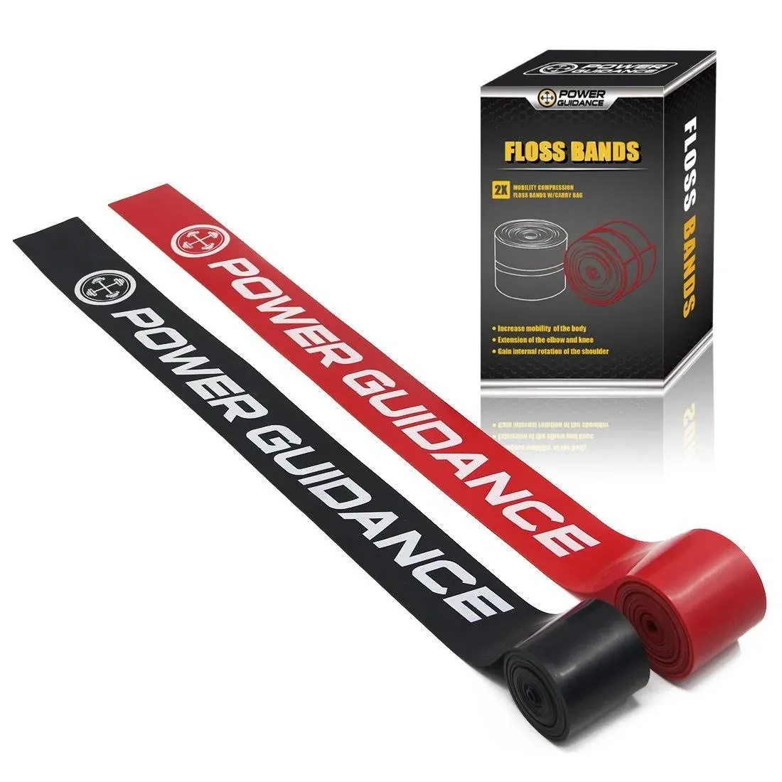 Power Guidance Floss Bands(2 Pack) - Compression Bands - Mobility & Recovery Bands - for Improving Movement, Warming Muscles , Increasing Circulation