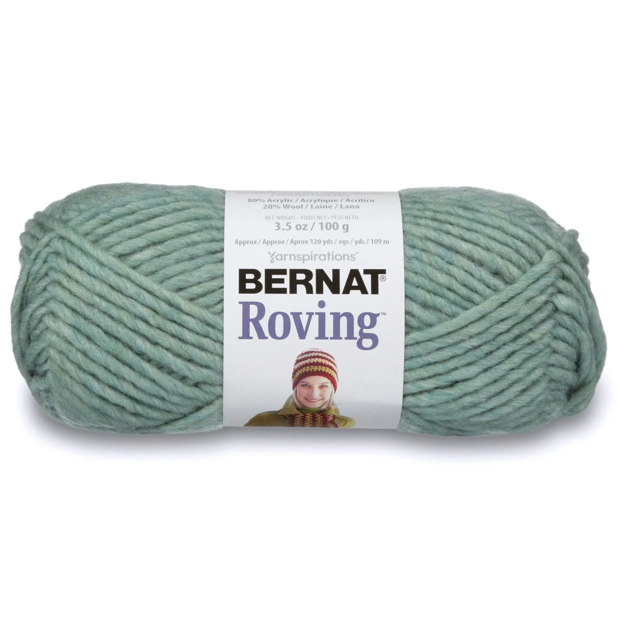 Bernat Roving Yarn, 3.5 oz, Gauge 5 Bulky, Low Tide