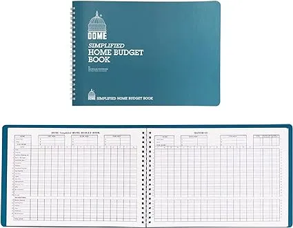 Dome(R) Simplified Home Budget Book, 7 1/2in. x 10 1/2in., Teal