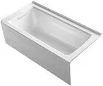 Kohler K-1946-LA Archer 60" x 30" Alcove Bath, Left Drain - White